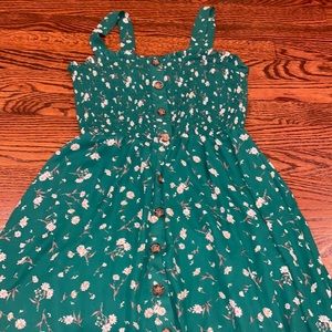 NWT Green floral button down summer dress, size M